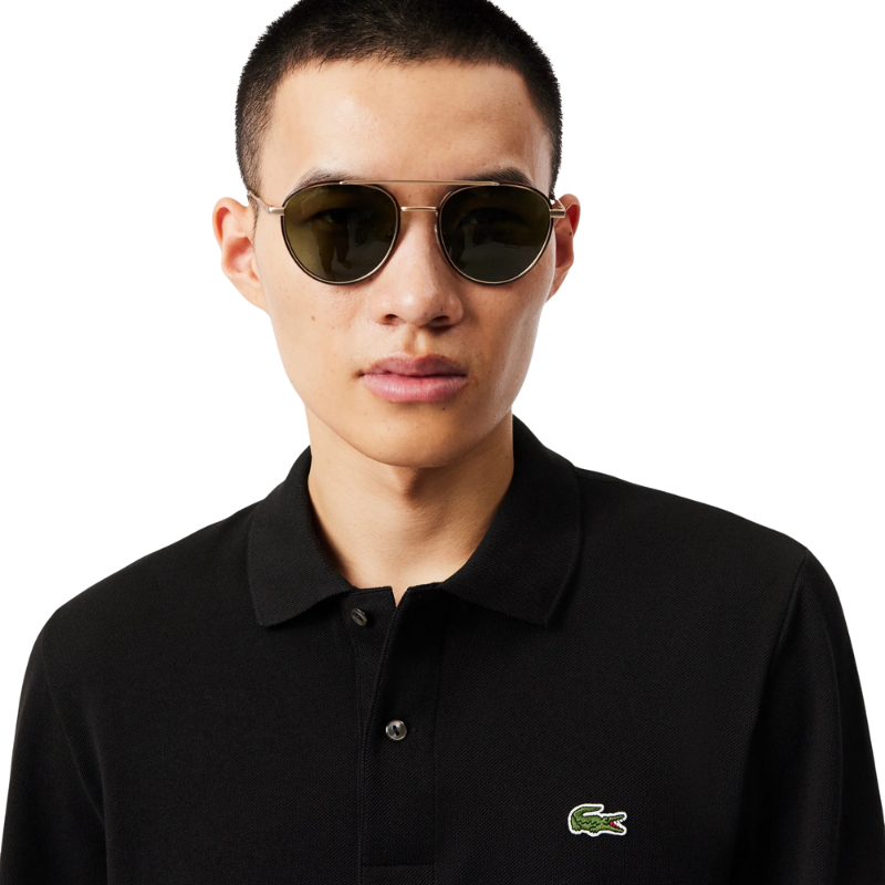 Erkek Classic Fit Uzun Kollu Siyah Polo Sweat