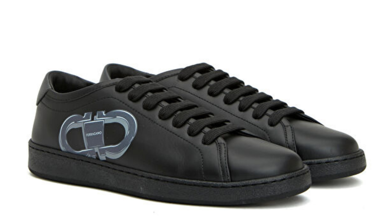 Ferragamo Siyah Logo Baskılı Erkek Deri  Ayakkabı 102198083_999
