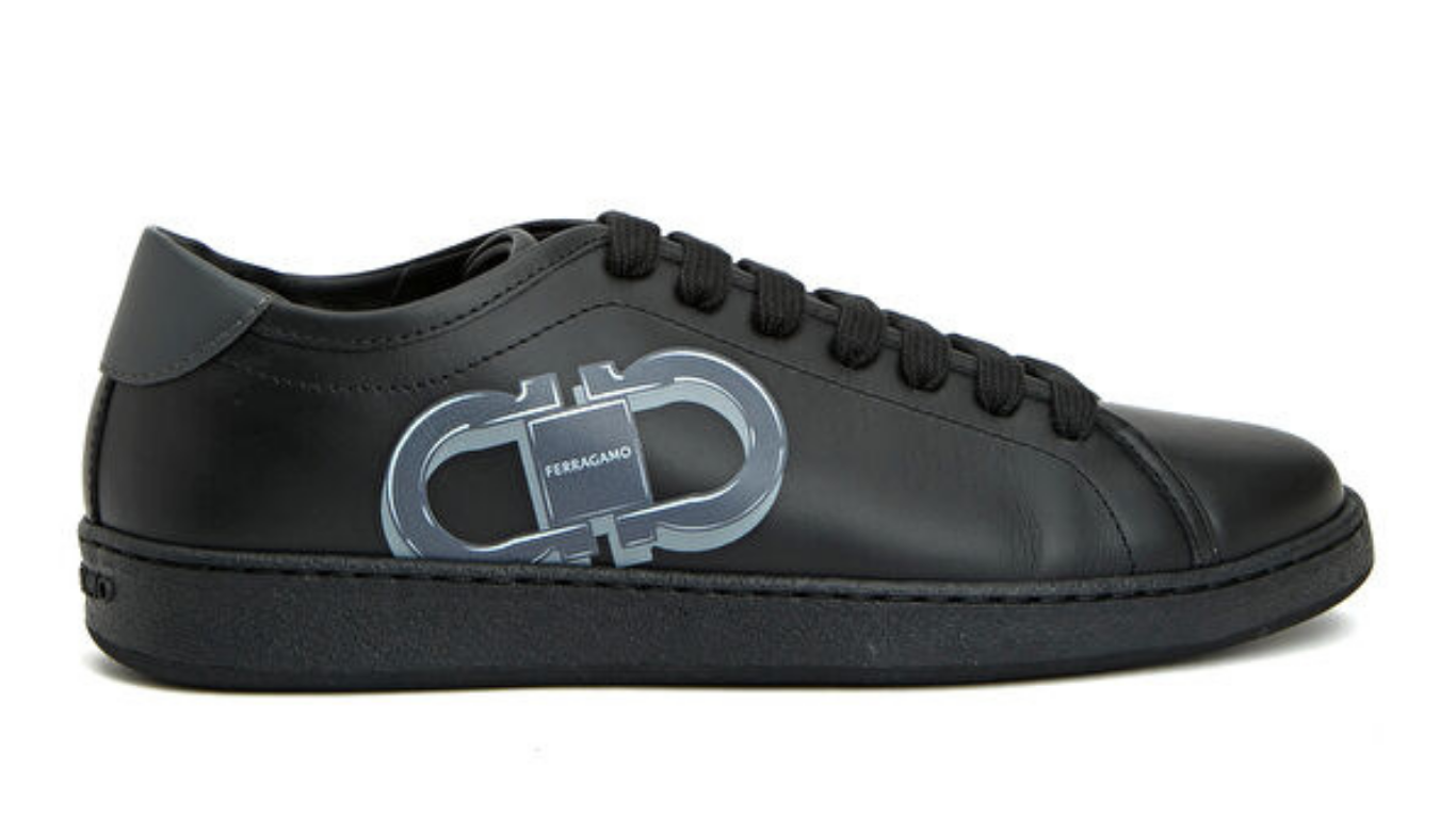 Ferragamo Siyah Logo Baskılı Erkek Deri  Ayakkabı 102198083_999
