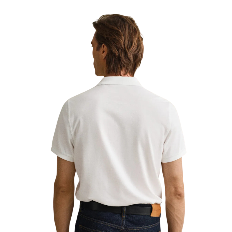 Gant Erkek Beyaz Regular Fit Logolu Polo Yaka T-Shirt 2210.110