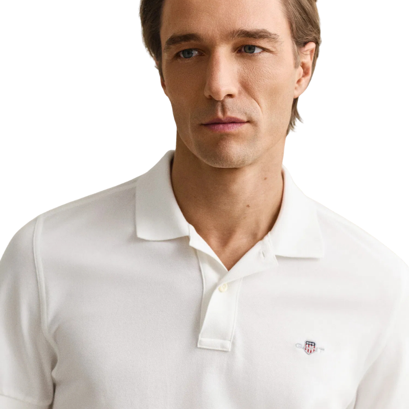 Gant Erkek Beyaz Regular Fit Logolu Polo Yaka T-Shirt 2210.110