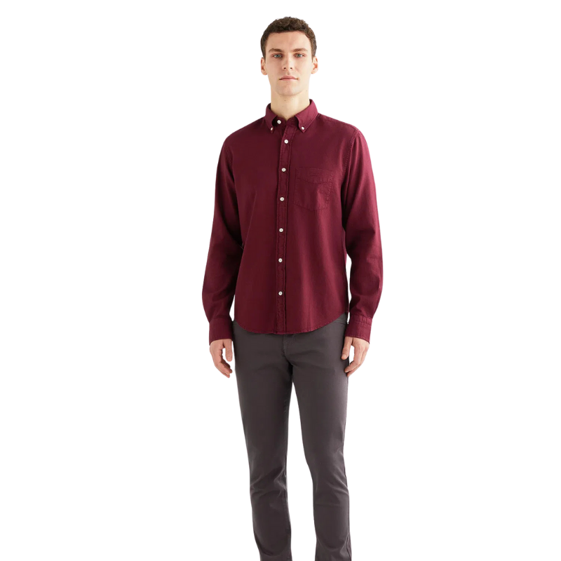 Gant Erkek Bordo Regular Fit Düğmeli Yaka Gömlek