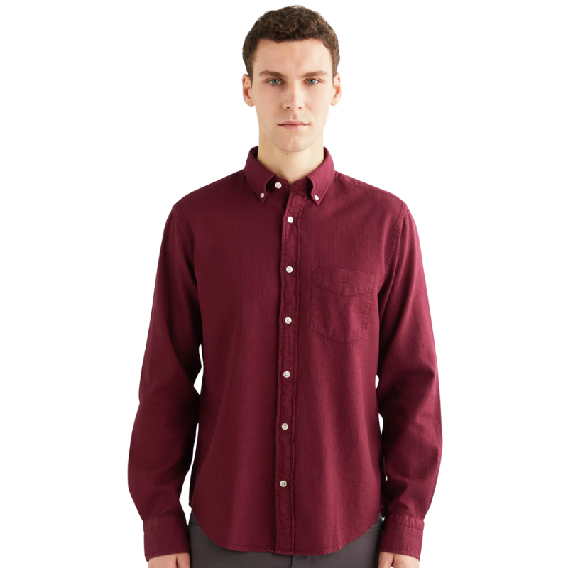 Gant Erkek Bordo Regular Fit Düğmeli Yaka Gömlek