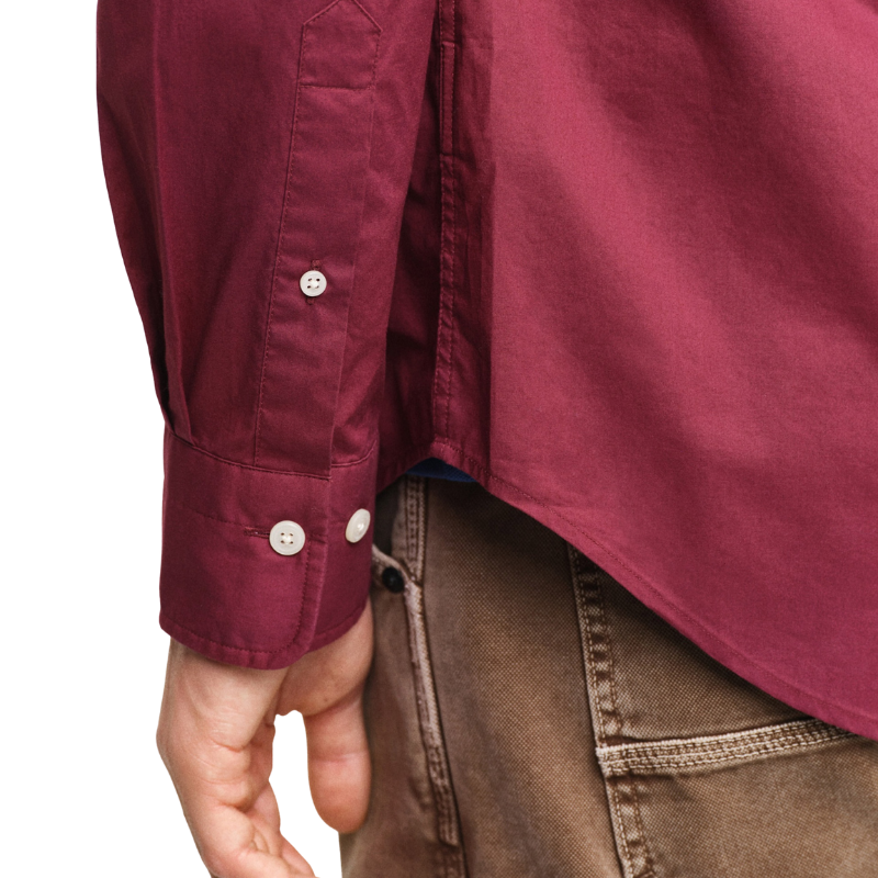 Gant Erkek Bordo Regular Fit Düğmeli Yaka Poplin Gömlek