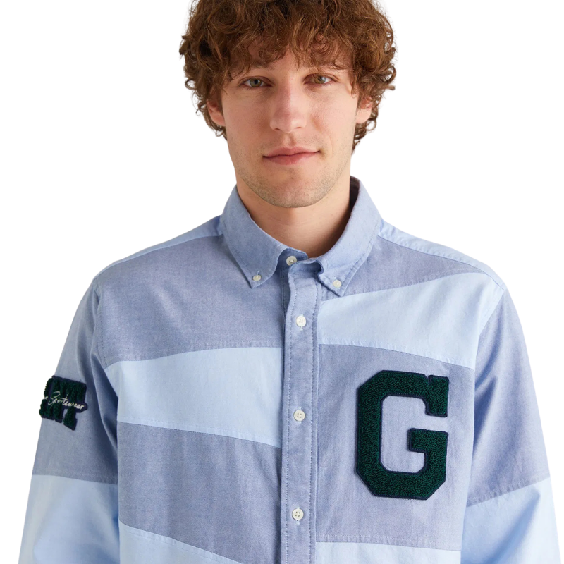 Gant Erkek Lacivert Oversize Fit Renk Bloklu Gömlek