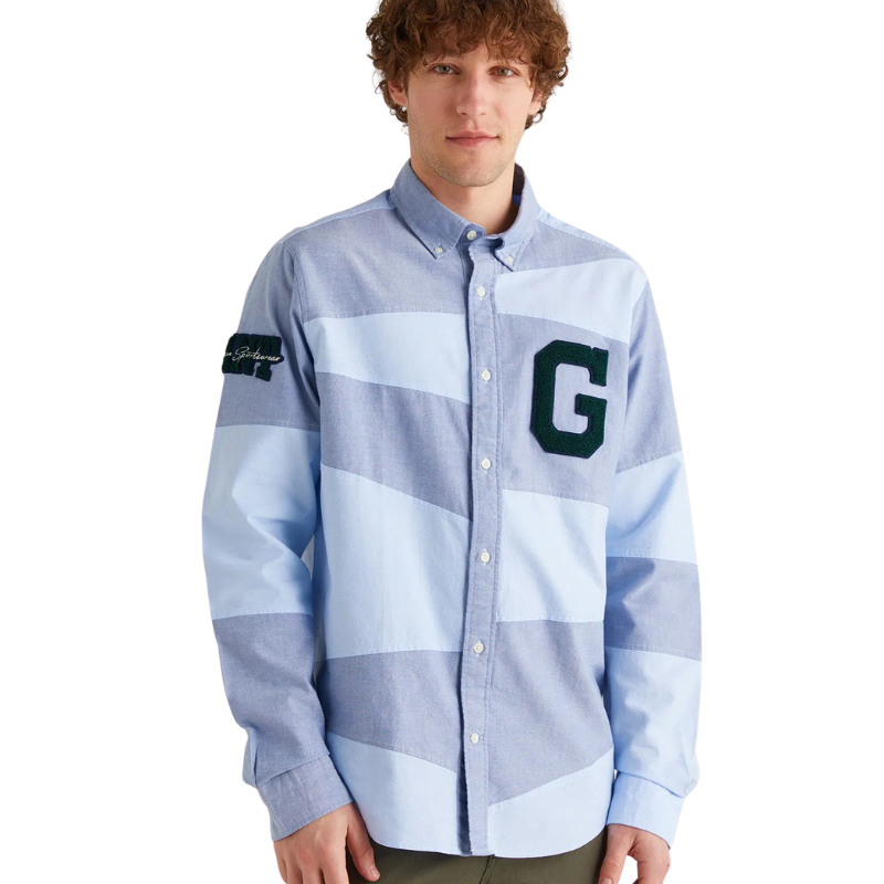 Gant Erkek Lacivert Oversize Fit Renk Bloklu Gömlek