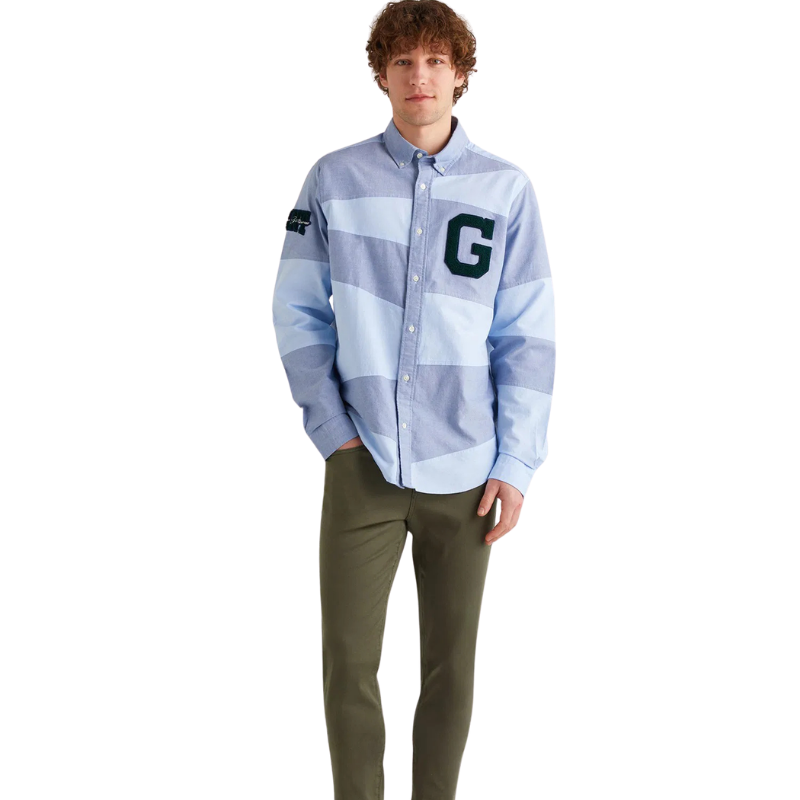 Gant Erkek Lacivert Oversize Fit Renk Bloklu Gömlek