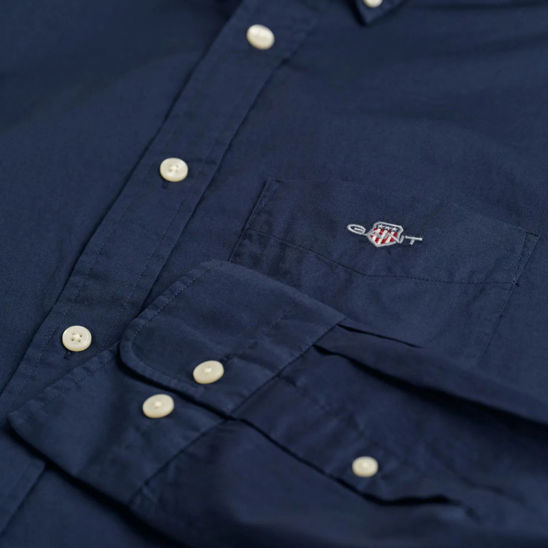 Gant Erkek Lacivert Regular Fit Logolu Gömlek 3000100.410