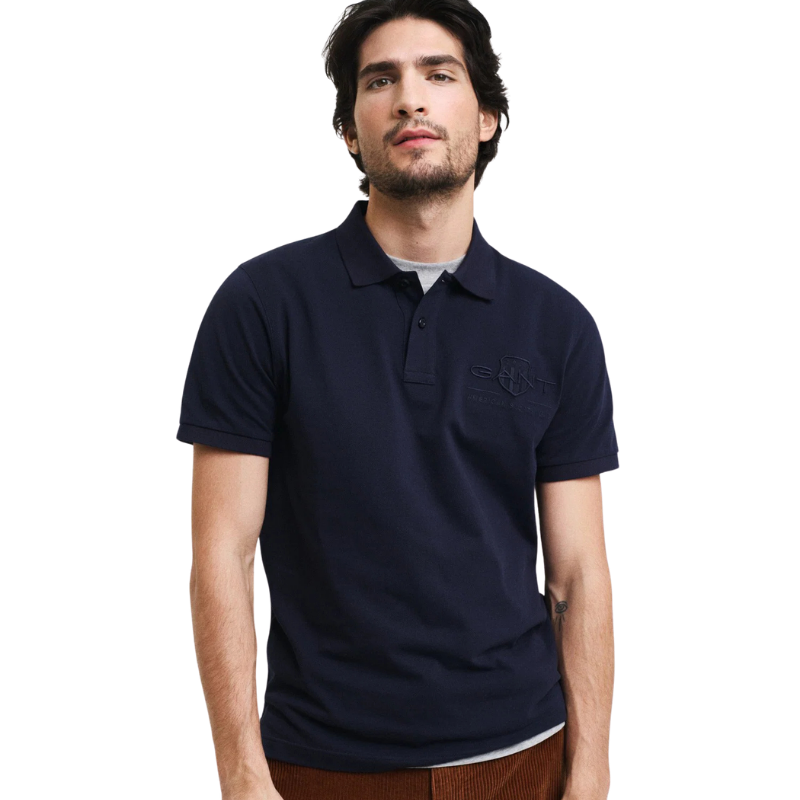 Gant Erkek Lacivert Regular Fit Logolu Polo Tshırt 2062025.433