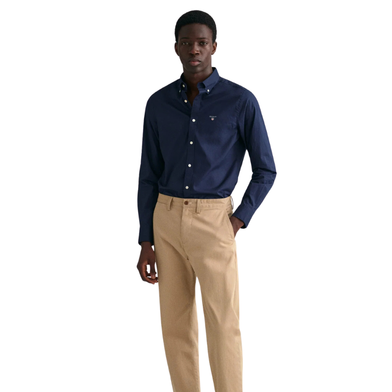 Gant Erkek Lacivert Slim Fit Düğmeli Yaka Gömlek 3046402.410