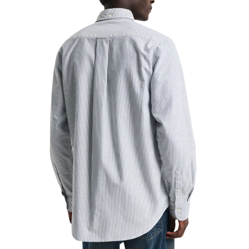 Gant Erkek Mavi Regular Fit Düğmeli Yaka Çizgili Oxford Gömlek 3000230.423