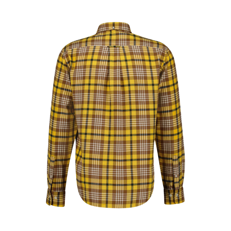 Gant Erkek Sarı Regular Fit Düğmeli Yaka Kareli Gömlek