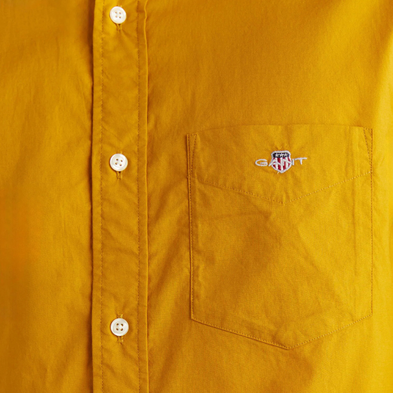 Gant Erkek Sarı Regular Fit Düğmeli Yaka Poplin Gömlek