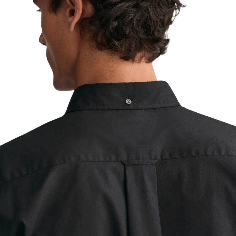 Gant Erkek Siyah Regular Fit Düğmeli Yaka Poplin Gömlek