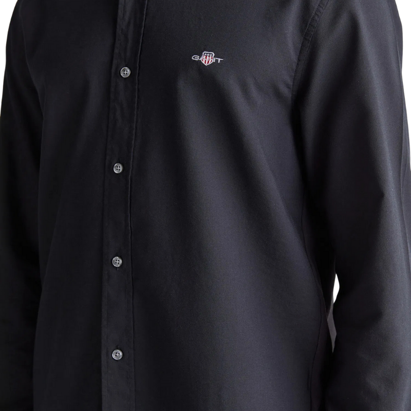 Gant Erkek Siyah Regular Fit Düğmeli Yaka Gömlek