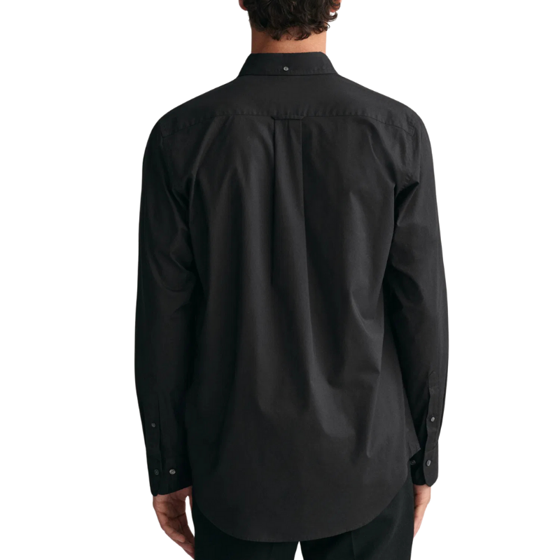 Gant Erkek Siyah Regular Fit Düğmeli Yaka Poplin Gömlek