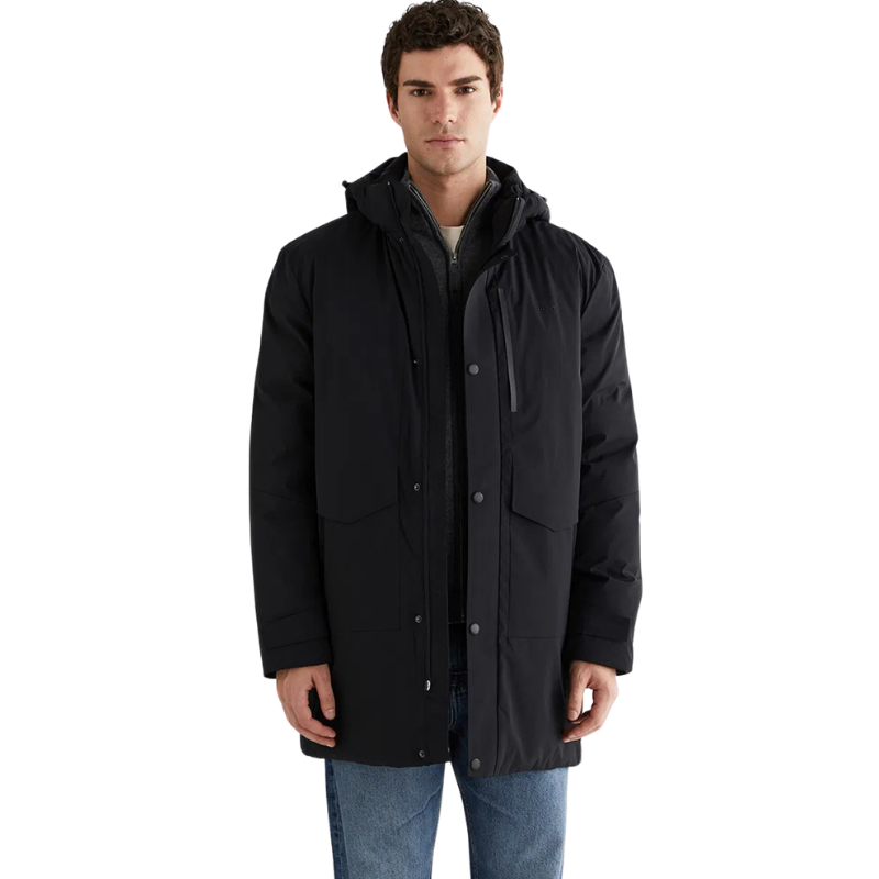 Gant Erkek Siyah Standart Fit Kapüşonlu Mont 7125396T.5