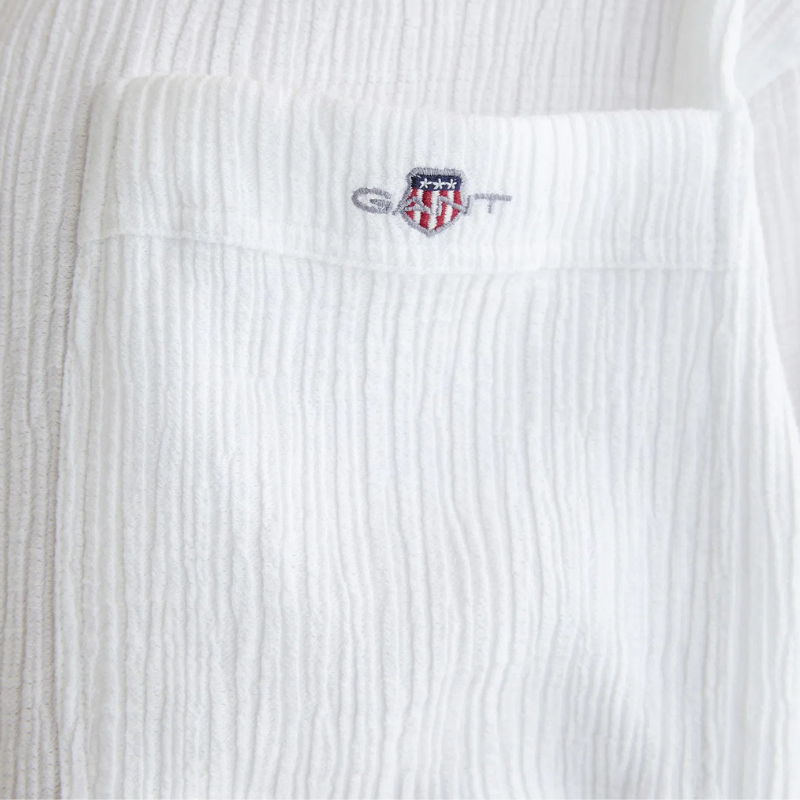 Gant Kadın Beyaz Oversize Fit Klasik Yaka Çizgili Gömlek