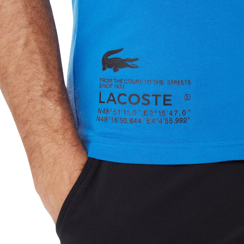 Lacoste Active Erkek Slim Fit Baskılı Mavi Polo Tshırt PH0305.05M