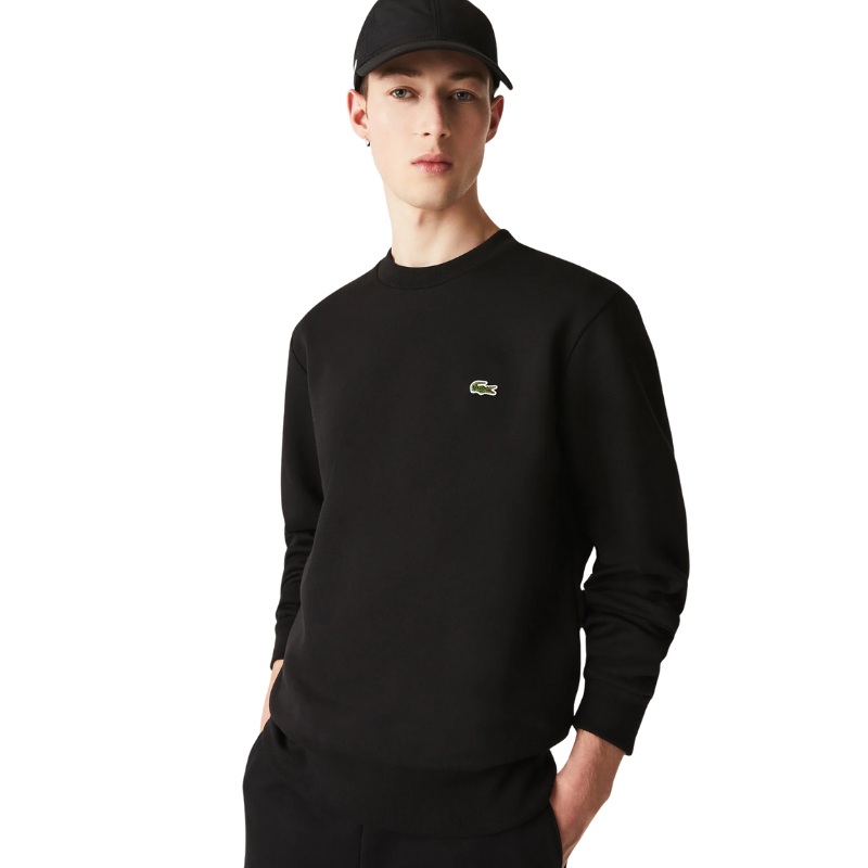 Lacoste Erkek Classic Fit Bisiklet Yaka Siyah Sweatshirt