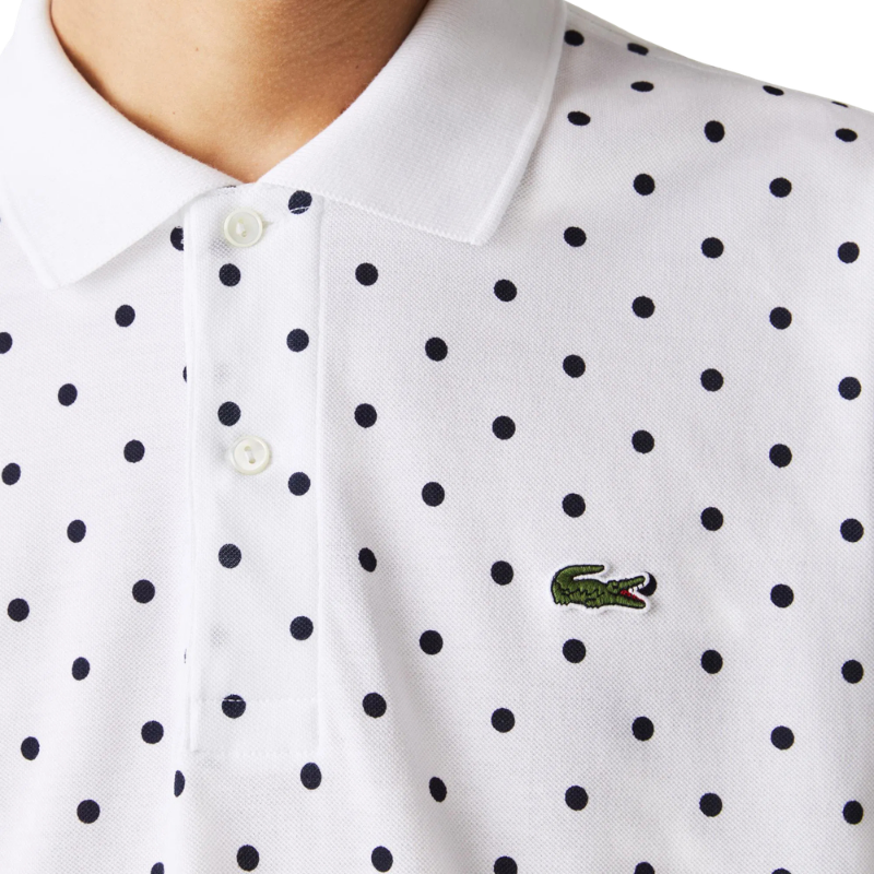 Lacoste  Erkek Classic Fit Desenli Beyaz Polo Tshırt PH2383.522