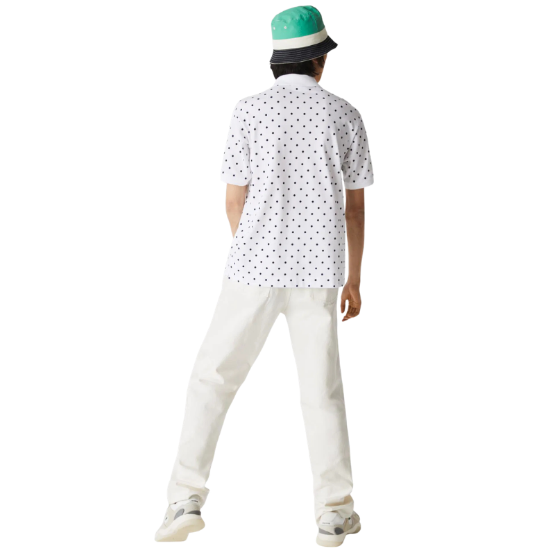 Lacoste  Erkek Classic Fit Desenli Beyaz Polo Tshırt PH2383.522