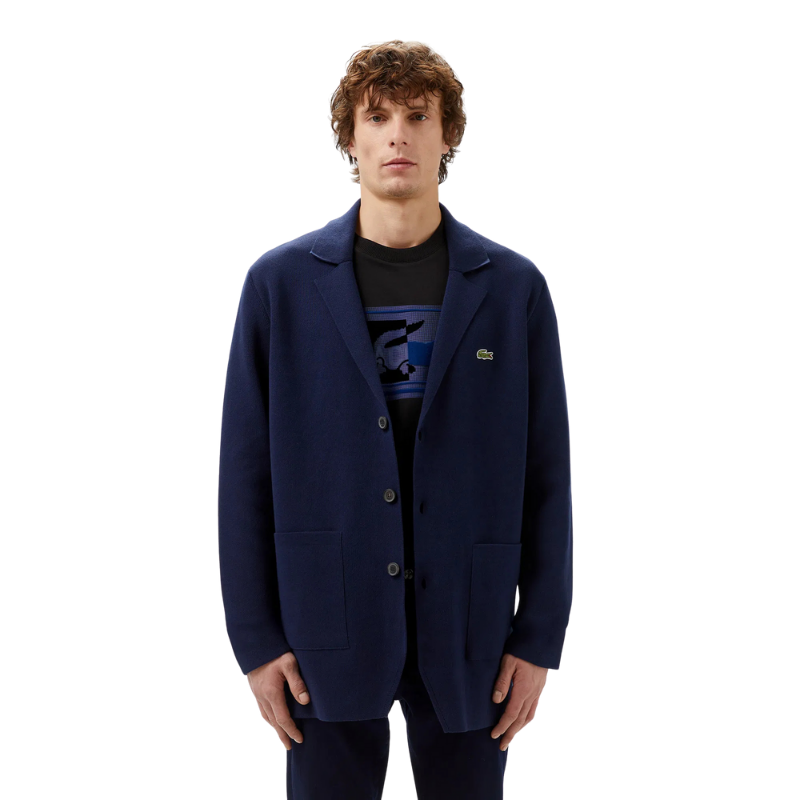 Lacoste Erkek Classic Fit V Yaka Lacivert Hırka 