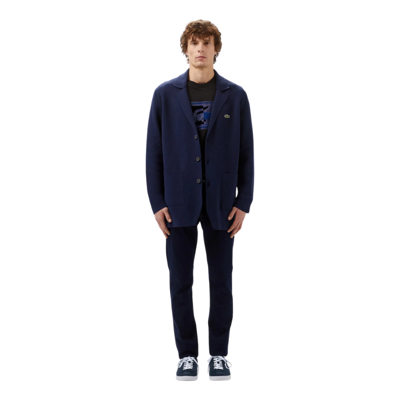 Lacoste Erkek Classic Fit V Yaka Lacivert Hırka 