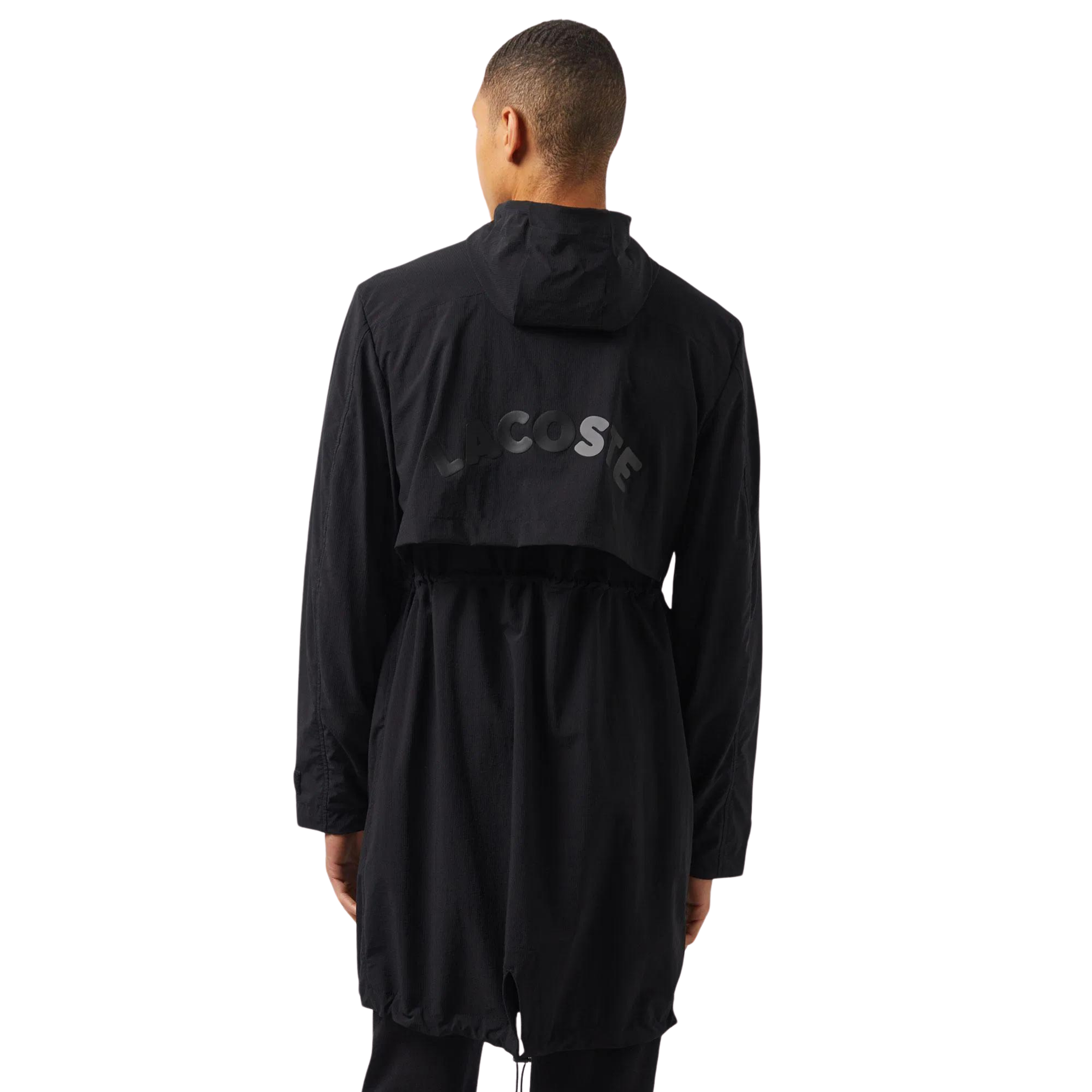 Lacoste Erkek Kapüşonlu Baskılı Siyah Mont BH2509.031