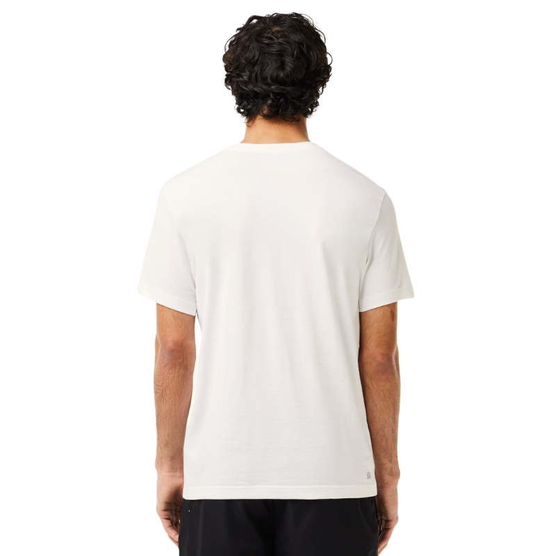 Lacoste Erkek Regular Fit Bisiklet Yaka Baskılı Beyaz T-Shirt TH2042.AU8
