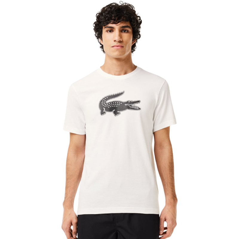 Lacoste Erkek Regular Fit Bisiklet Yaka Baskılı Beyaz T-Shirt TH2042.AU8