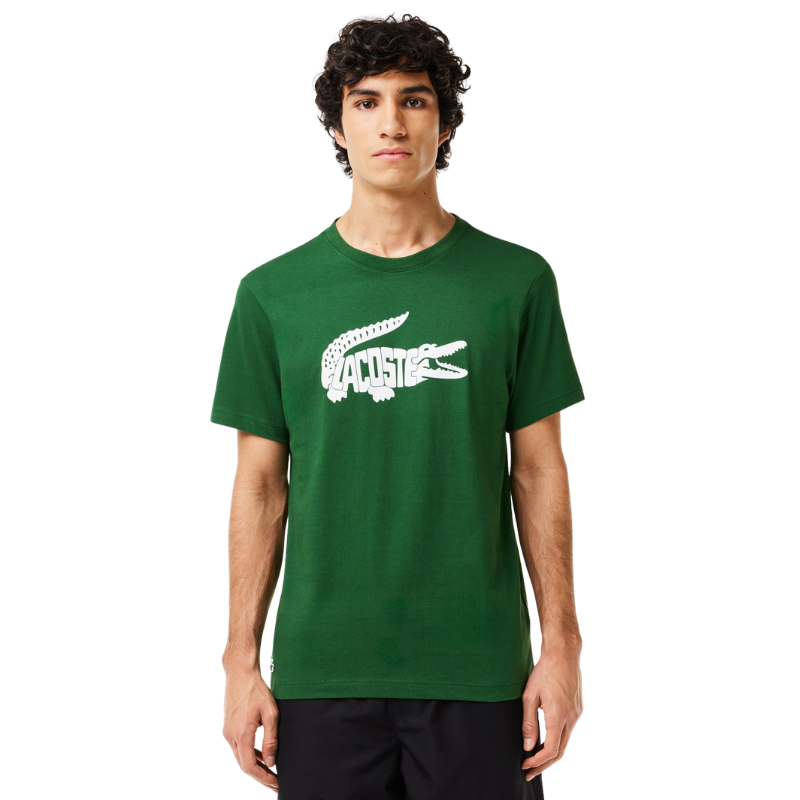 Lacoste Erkek Regular Fit Bisiklet Yaka Baskılı Yeşil T-Shirt TH8937.291