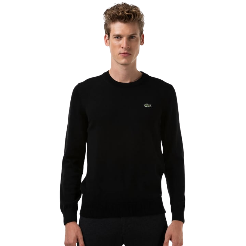 Lacoste Erkek Regular Fit Bisiklet Yaka Organik Pamuk Siyah Kazak  