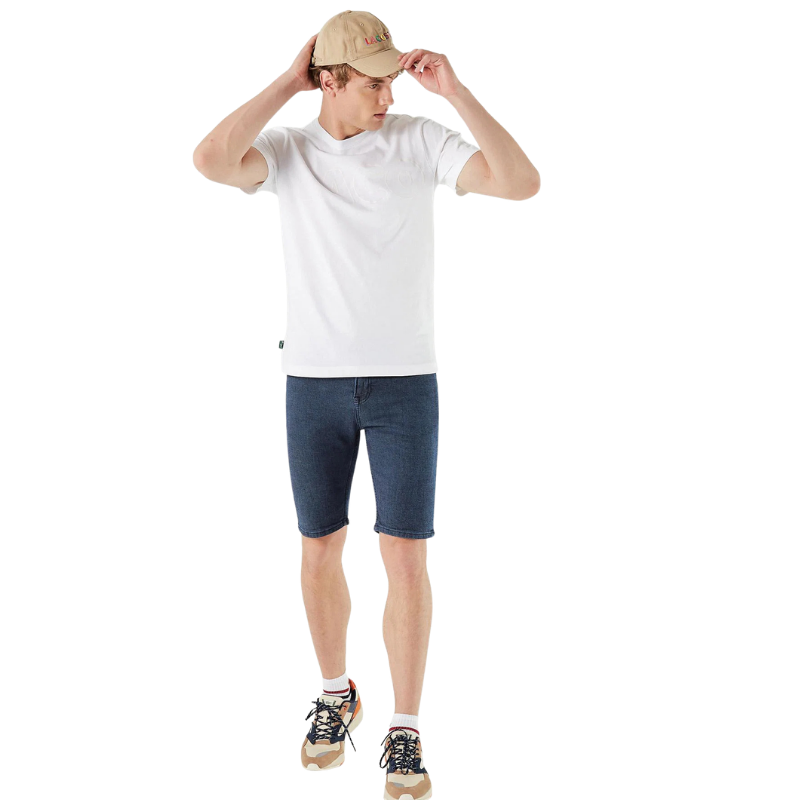 Lacoste Erkek Regular Fit Bisiklet Yaka Baskılı Beyaz T-Shirt TH1741.001