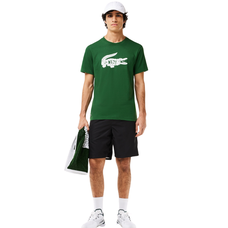 Lacoste Erkek Regular Fit Bisiklet Yaka Baskılı Yeşil T-Shirt TH8937.291
