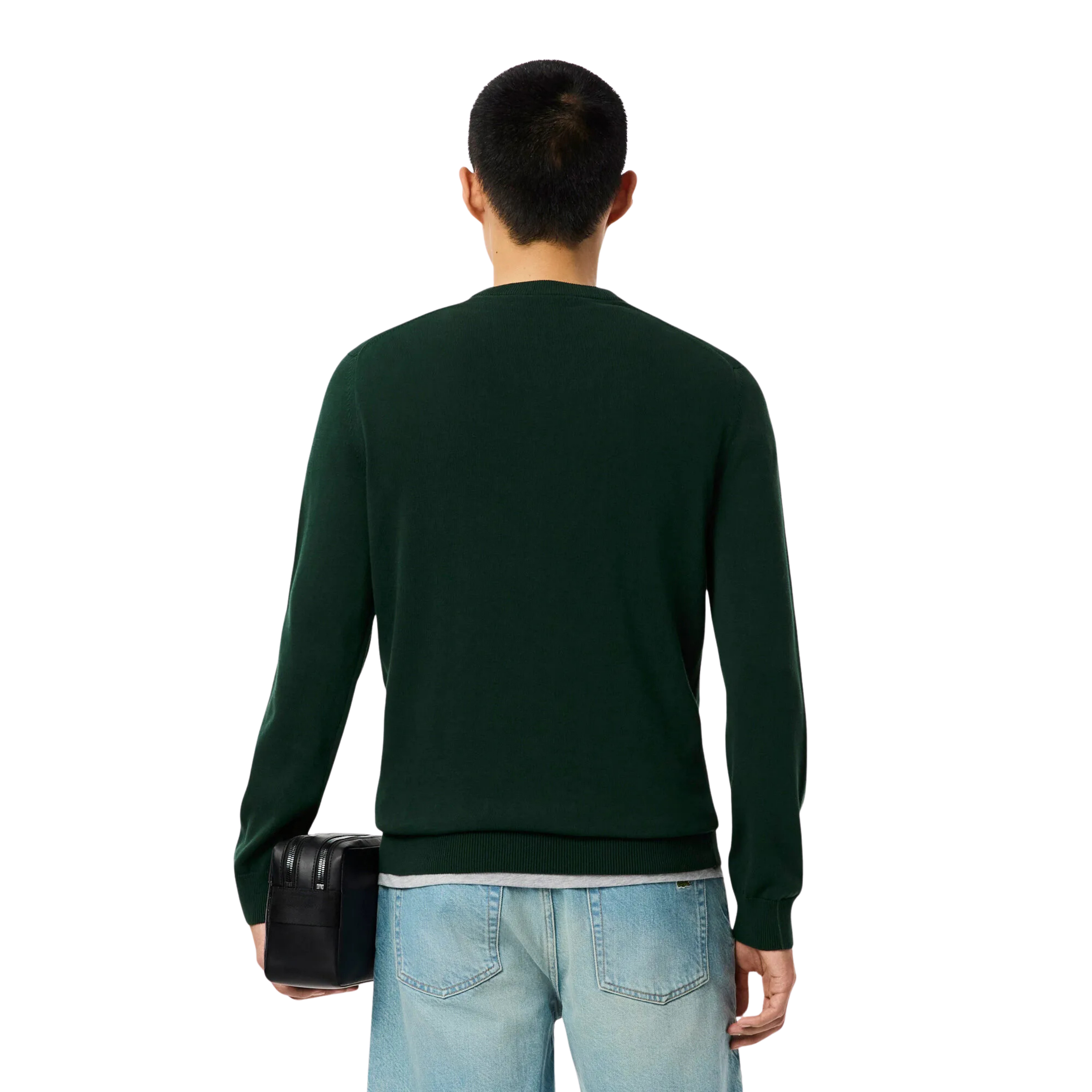 Lacoste Erkek Regular Fit Bisiklet Yaka Organik Pamuk Koyu Yeşil Kazak AH1985.YZP