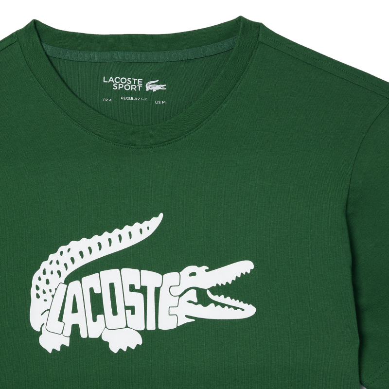 Lacoste Erkek Regular Fit Bisiklet Yaka Baskılı Yeşil T-Shirt TH8937.291