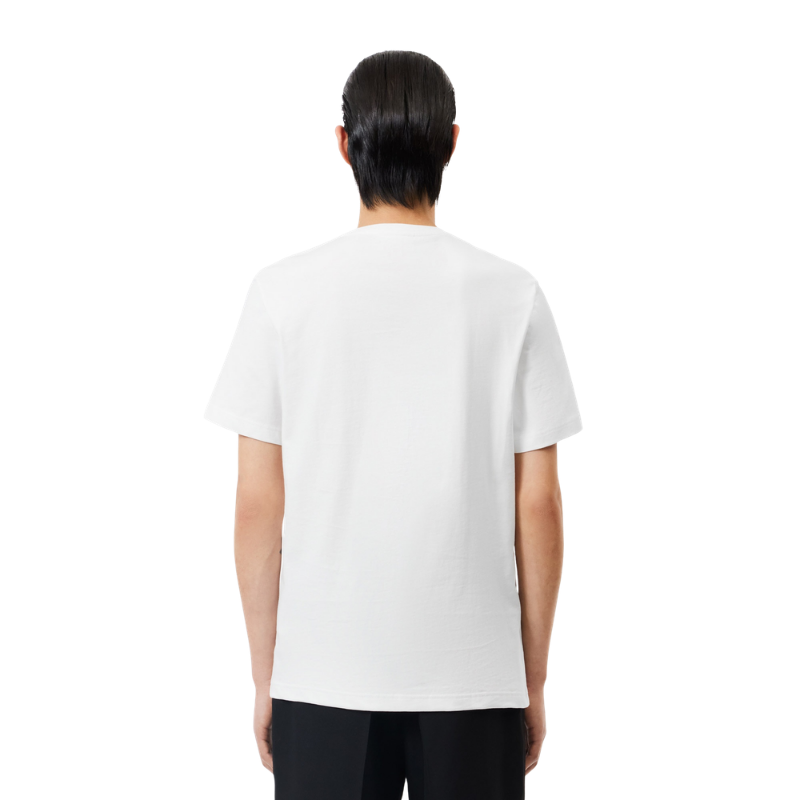 Lacoste Erkek Regular Fit Bisiklet Yaka Baskılı Beyaz T-Shirt TH1285.001