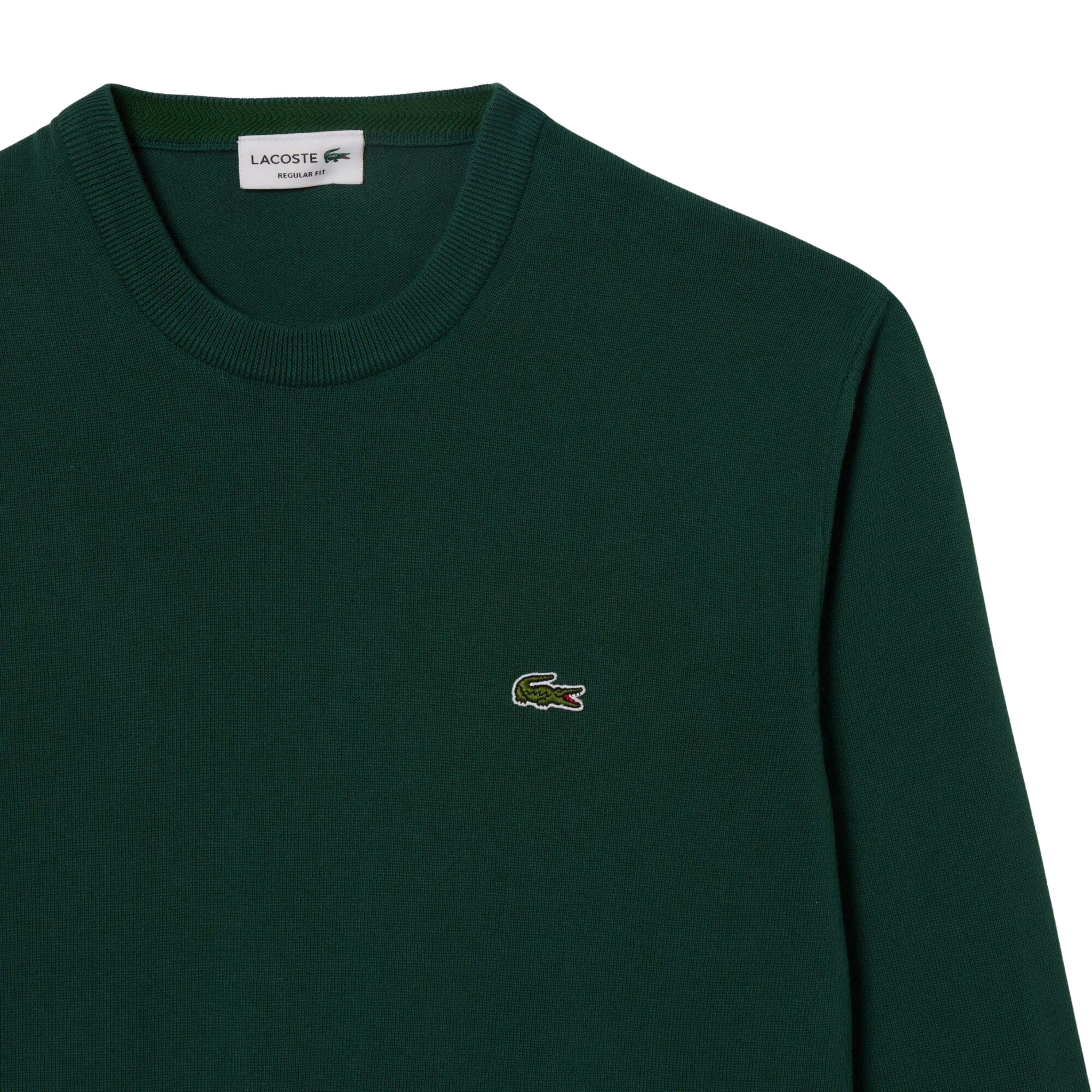 Lacoste Erkek Regular Fit Bisiklet Yaka Organik Pamuk Koyu Yeşil Kazak AH1985.YZP