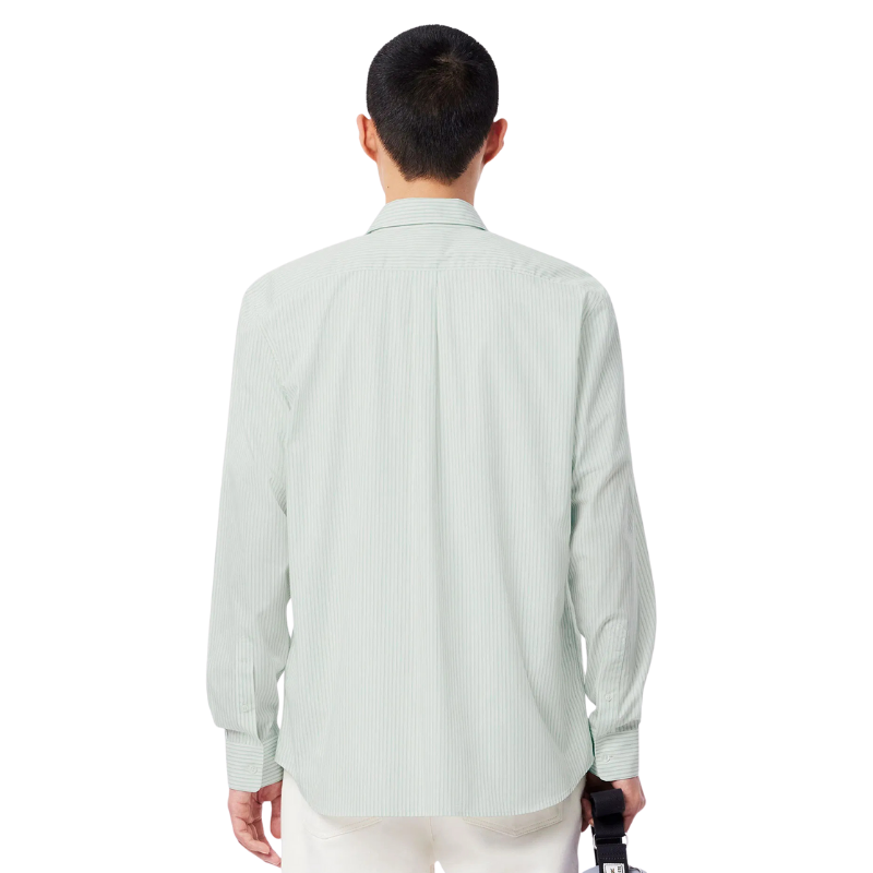 Lacoste Erkek Regular Fit Çizgili Açık Yeşil Gömlek CH9087.CIY