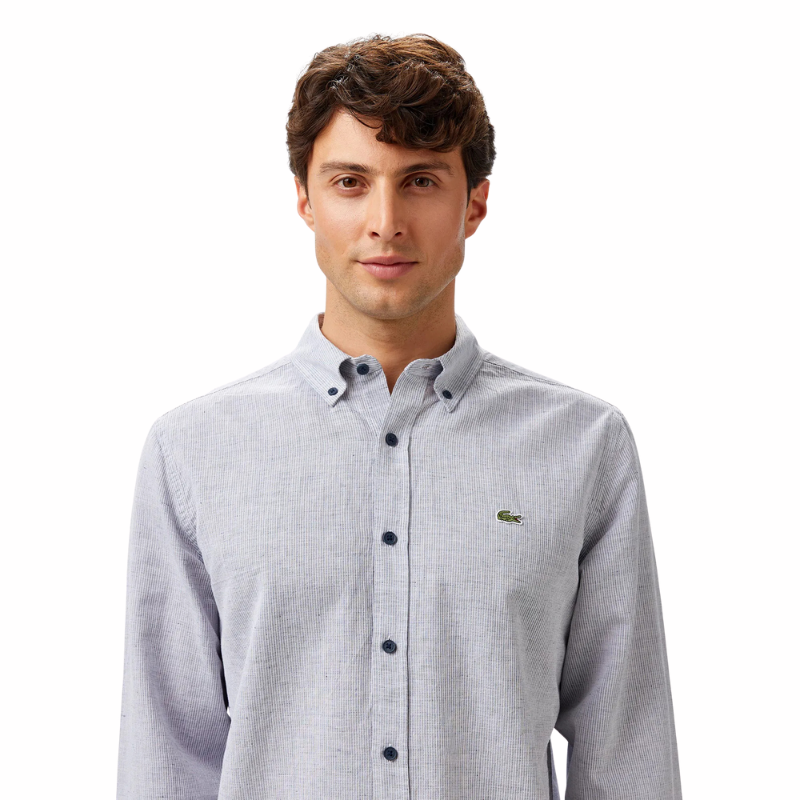 Lacoste Erkek Regular Fit Düğmeli Yaka Lacivert Gömlek CH0520.166