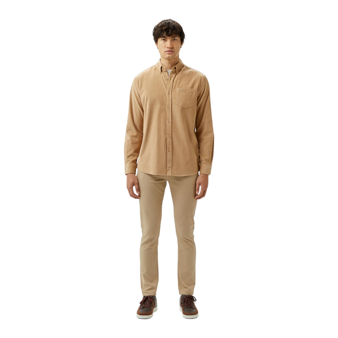 Lacoste Erkek Regular Fit Düğmeli Yaka Bej Gömlek CH2537.02S