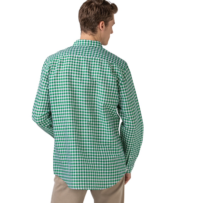 Lacoste Erkek Regular Fit Ekose Desenli Yeşil Gömlek