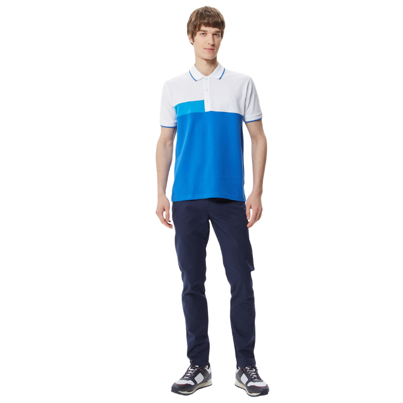 Lacoste Erkek Relaxed Fit Renk Bloklu Mavi Polo Tshırt PH0321.21M