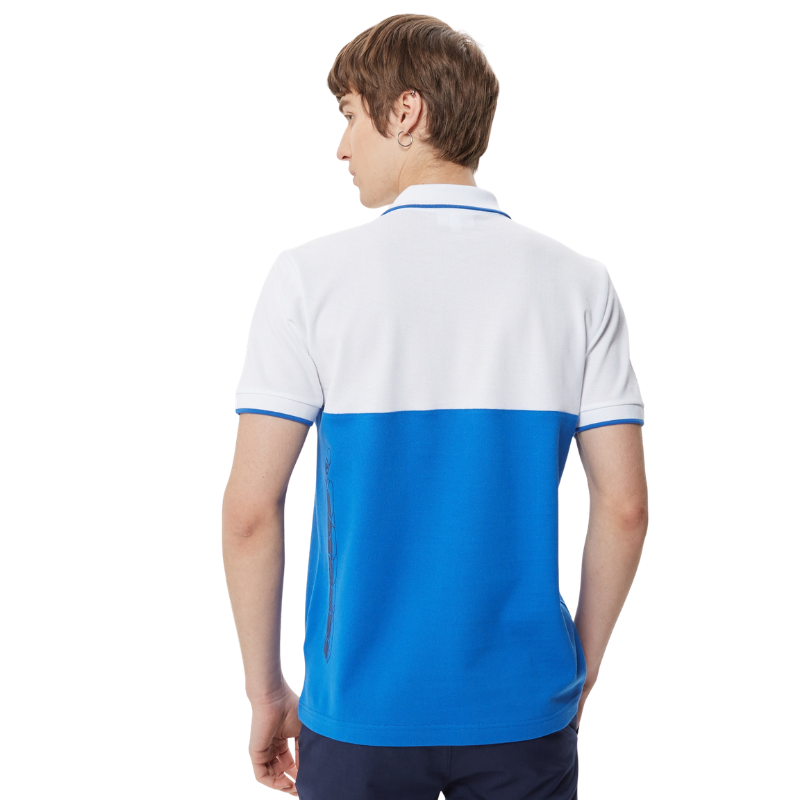 Lacoste Erkek Relaxed Fit Renk Bloklu Mavi Polo Tshırt PH0321.21M