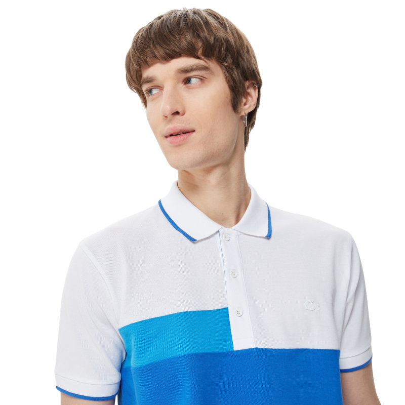 Lacoste Erkek Relaxed Fit Renk Bloklu Mavi Polo Tshırt PH0321.21M