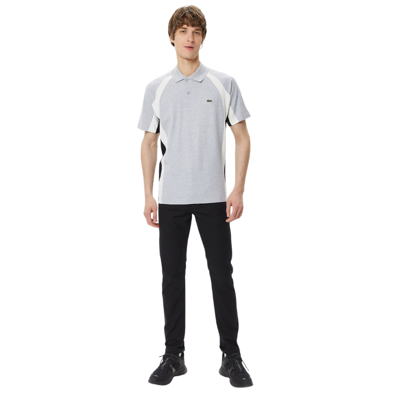 Lacoste Erkek Relaxed Fit Renk Bloklu Gri Polo Tshırt PH5583 - SJ1