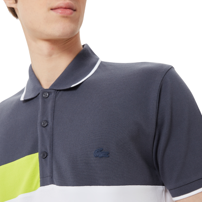 Lacoste Erkek Relaxed Fit Renk Bloklu Lacivert Polo Tshırt PH0321.21L