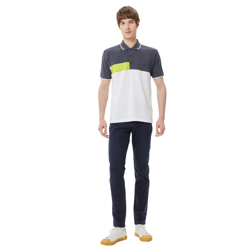 Lacoste Erkek Relaxed Fit Renk Bloklu Lacivert Polo Tshırt PH0321.21L
