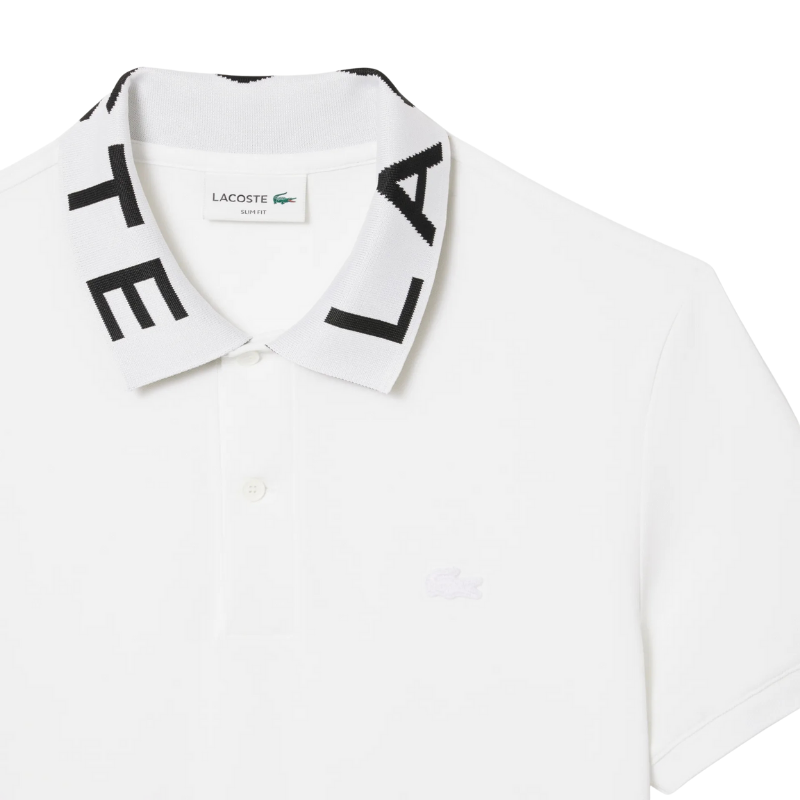 Lacoste Erkek Slim Fit Baskılı Beyaz Polo Tshırt